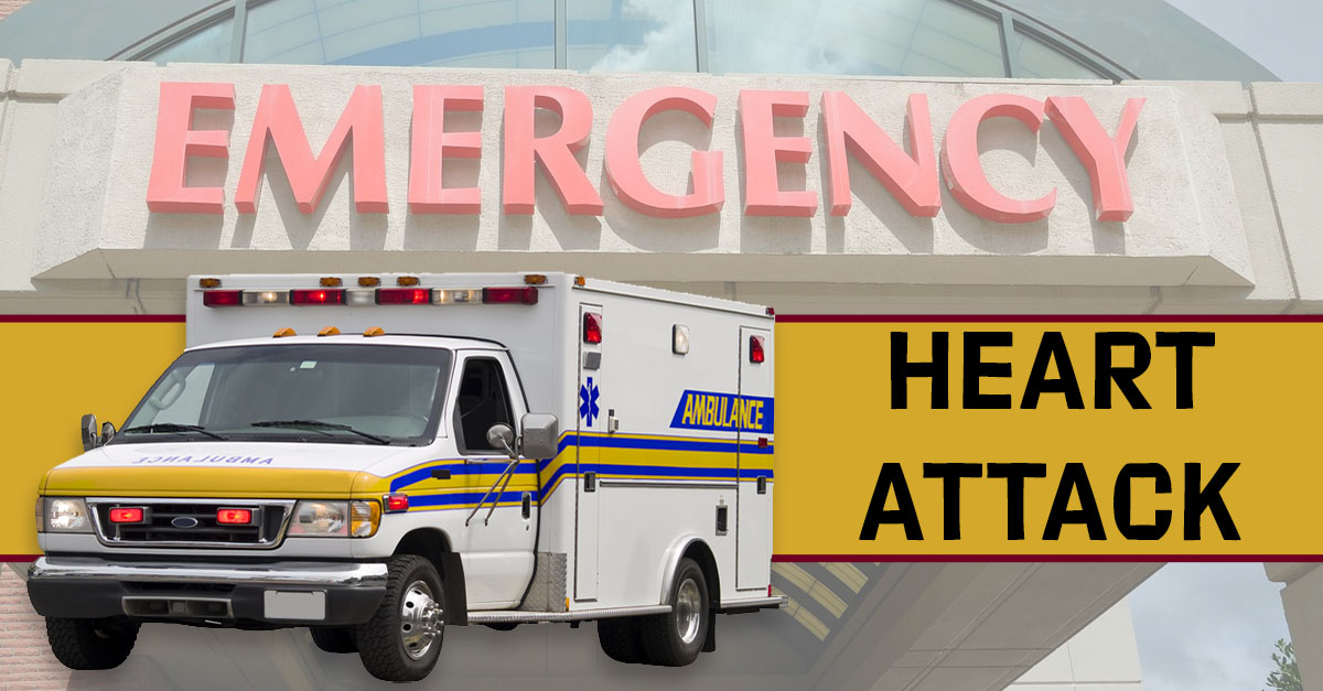 Waiting to call for help? Ambulance at the ER with heart attack patient.
